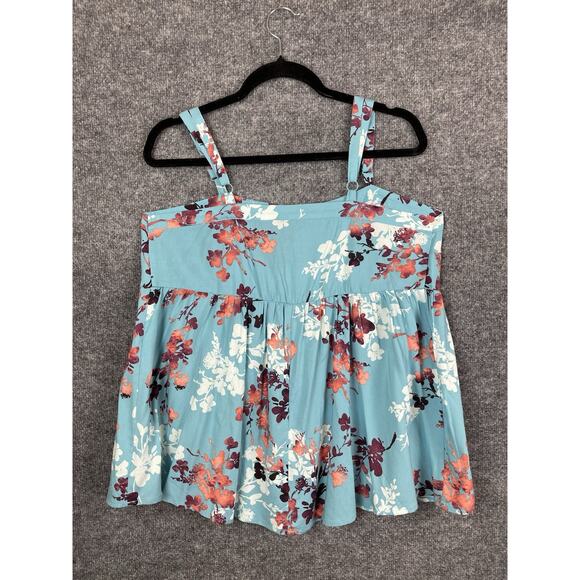 Torrid Babydoll Belinda Floral Still Water Squar Neck Tank Top Size 00 - Picture 6 of 8